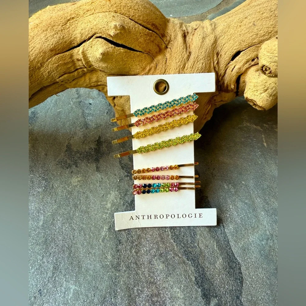 New🌟Anthropologie- Pink and Green Hair pins